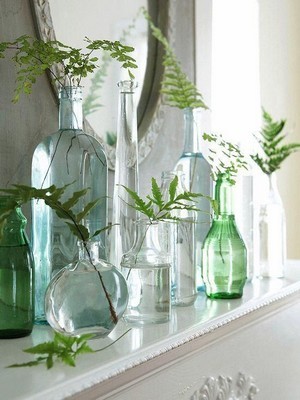 Grande bouteille transparente en verre recyclé avec un design simple - Pot  en verre de style méditerranéen fait à la main pour décorer la maison comme  vase ou vase. : : Cuisine